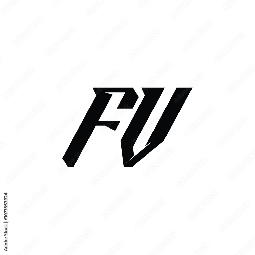 FV monogram logo design letter text name symbol monochrome logotype alphabet character simple logo FV monogram logo design letter text name symbol monochrome logotype alphabet character simple logo