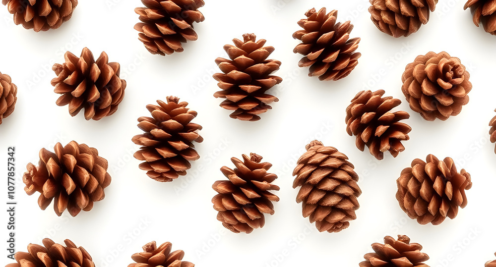 pine cones and nuts pattern with white solid background pine cones and nuts pattern with white solid background