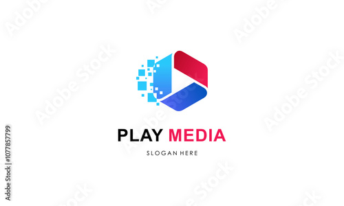 Play media logo design template 