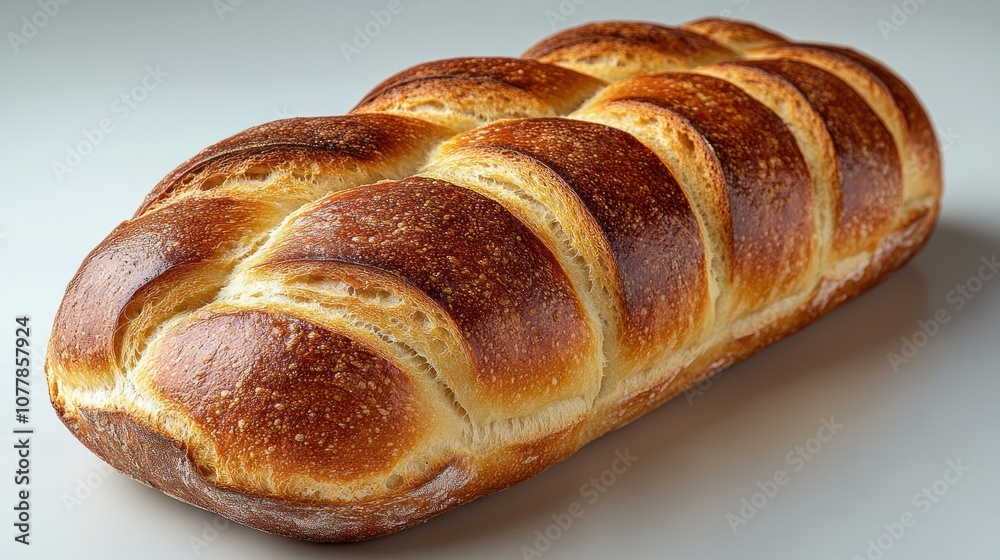 A freshly baked loaf of bread with a golden-brown crust. A freshly baked loaf of bread with a golden-brown crust.
