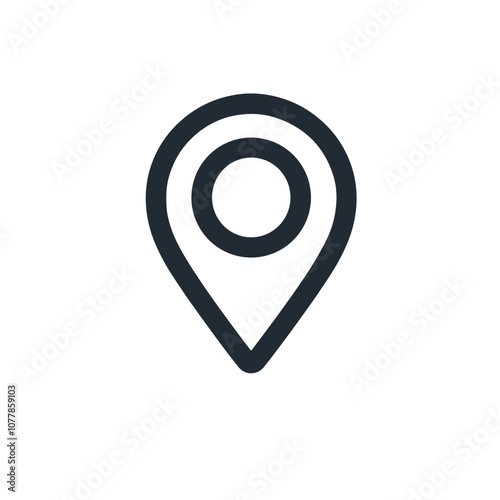 Location pin icon in minimalist style with black color on white background