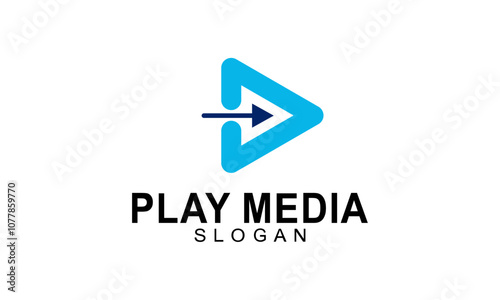 Free Download Play media logo design template  - GFXLoad