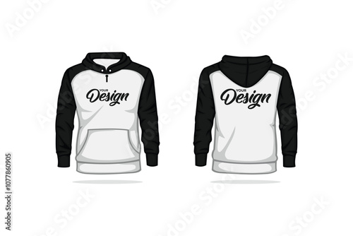 Hoodie mock up vector template illustration