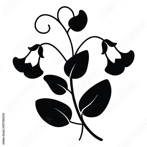 Sweet Pea Flower Vector Art.