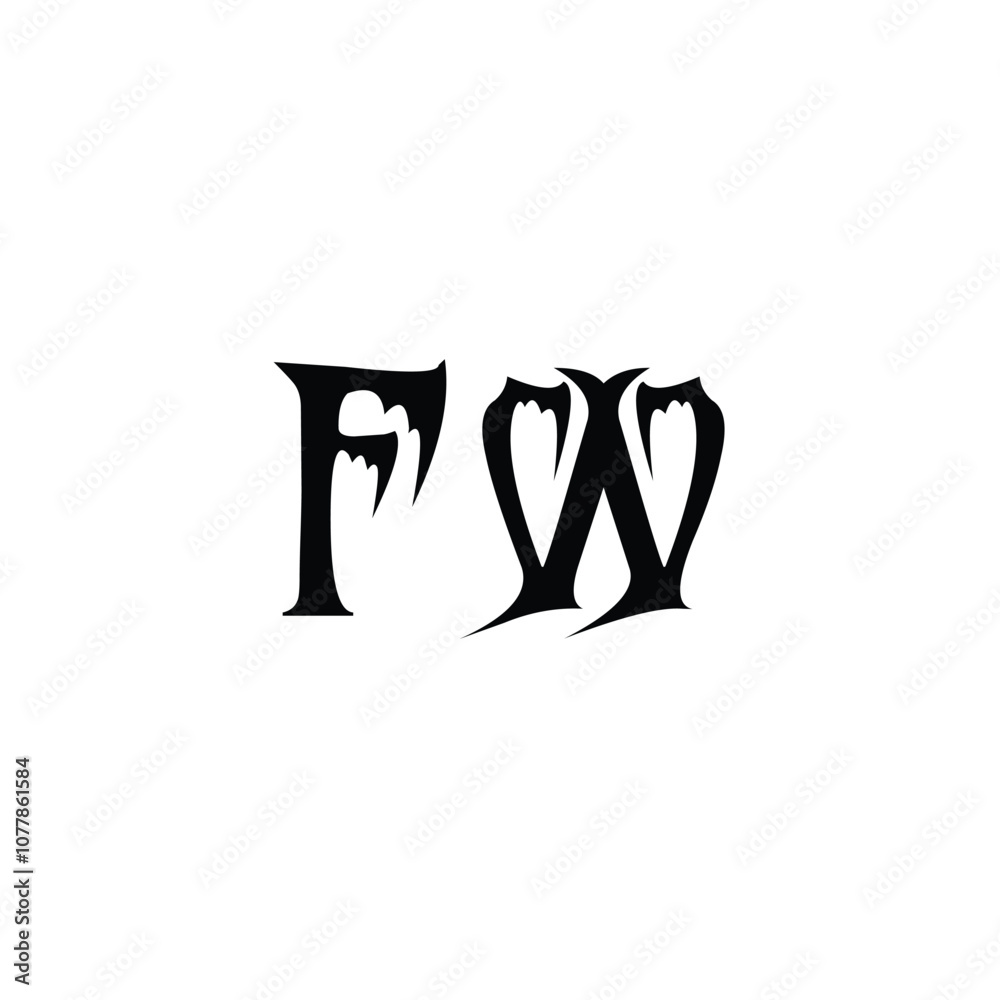 FW monogram logo design letter text name symbol monochrome logotype alphabet character simple logo FW monogram logo design letter text name symbol monochrome logotype alphabet character simple logo