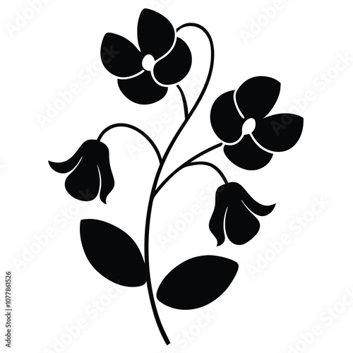 Sweet Pea Flower Vector Art.