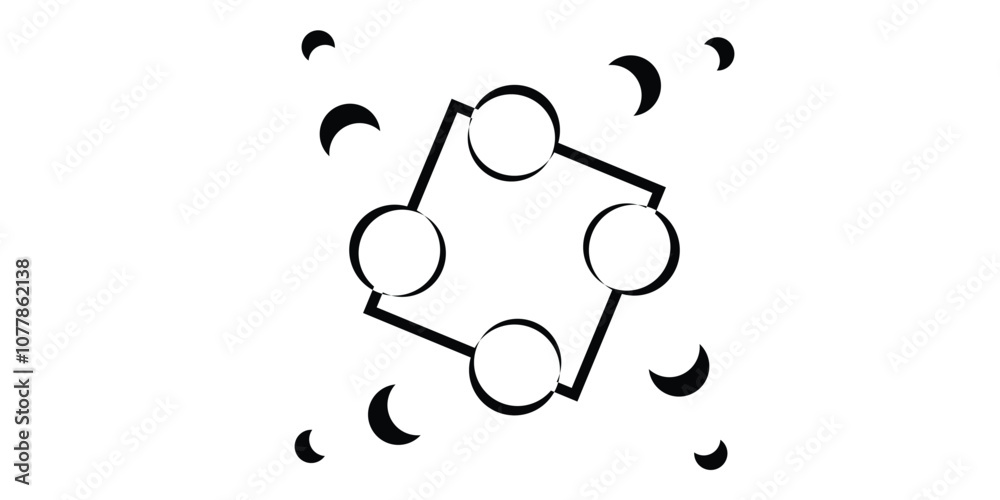 Obraz premium Square and rectangular abstract logo, illustration and vector art.