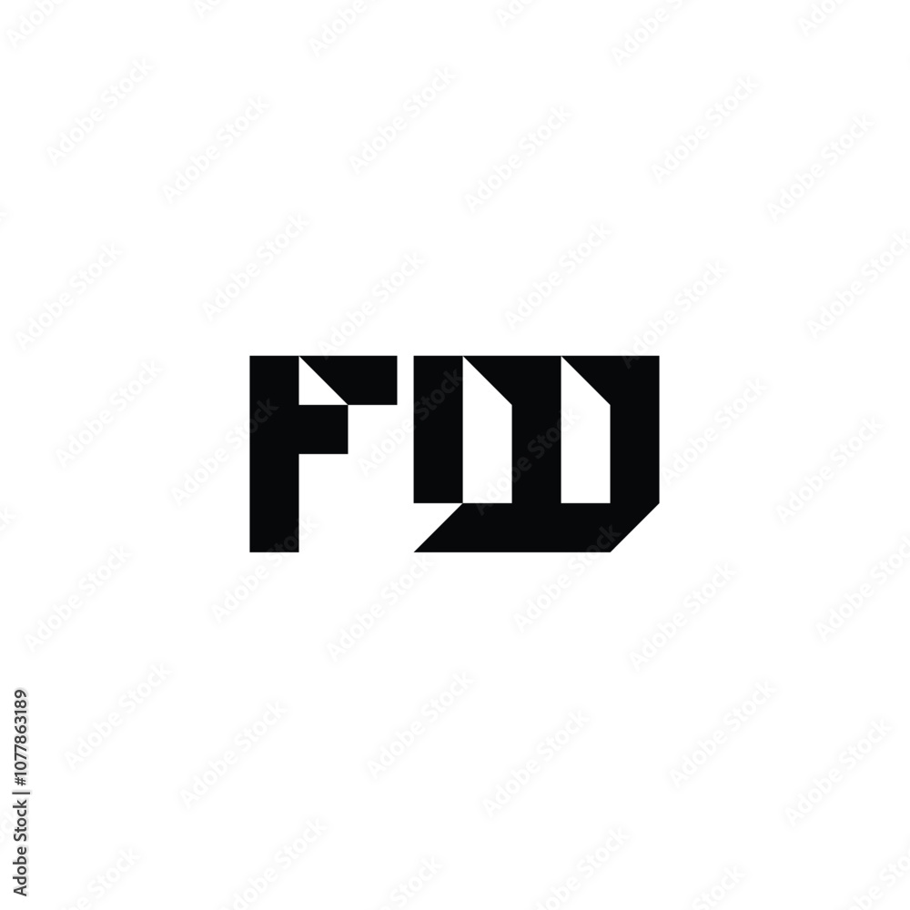 FW monogram logo design letter text name symbol monochrome logotype alphabet character simple logo