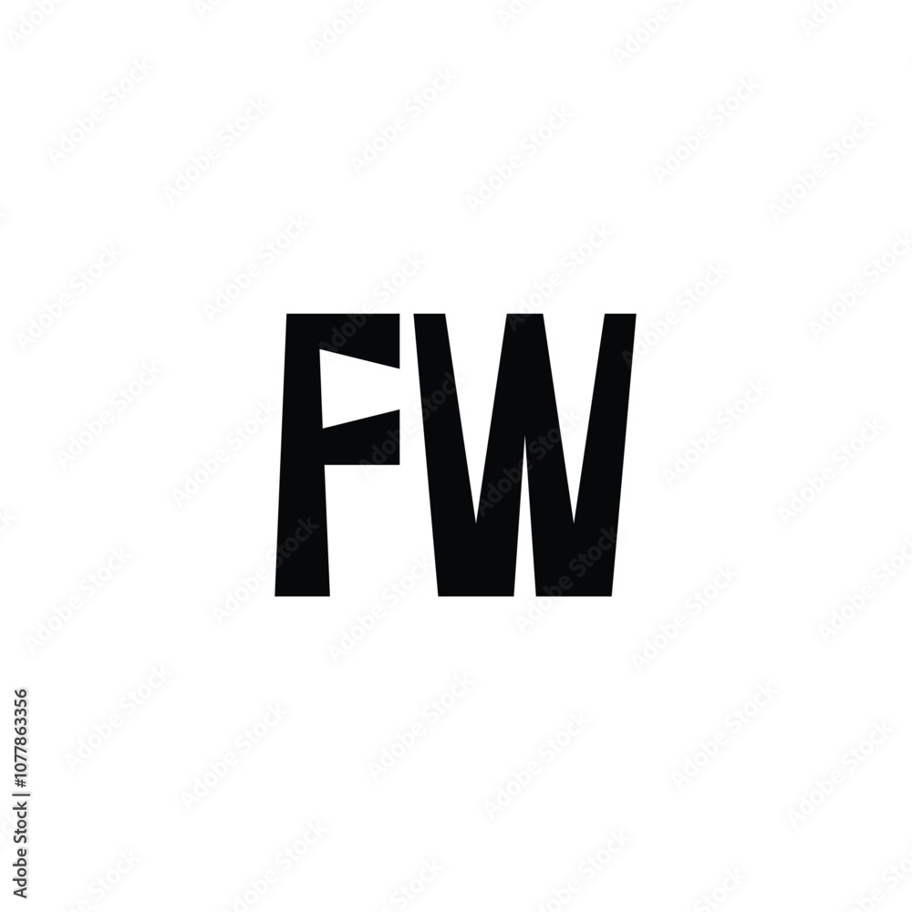 FW monogram logo design letter text name symbol monochrome logotype alphabet character simple logo FW monogram logo design letter text name symbol monochrome logotype alphabet character simple logo