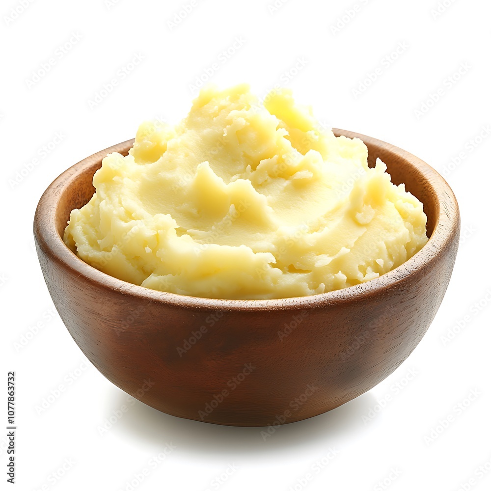 Bowl Mashed Potatoes isolated on a white background Bowl Mashed Potatoes isolated on a white background