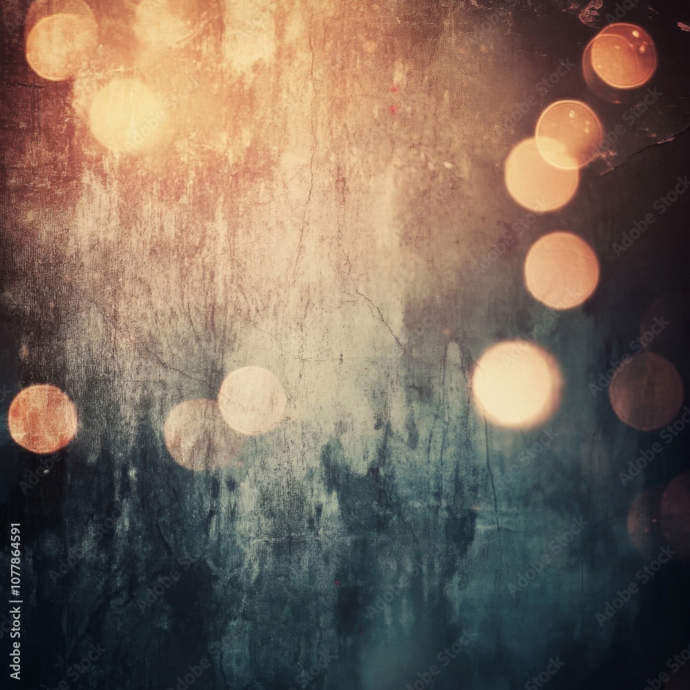 Fototapeta premium Grunge Background with Warm Bokeh Lights
