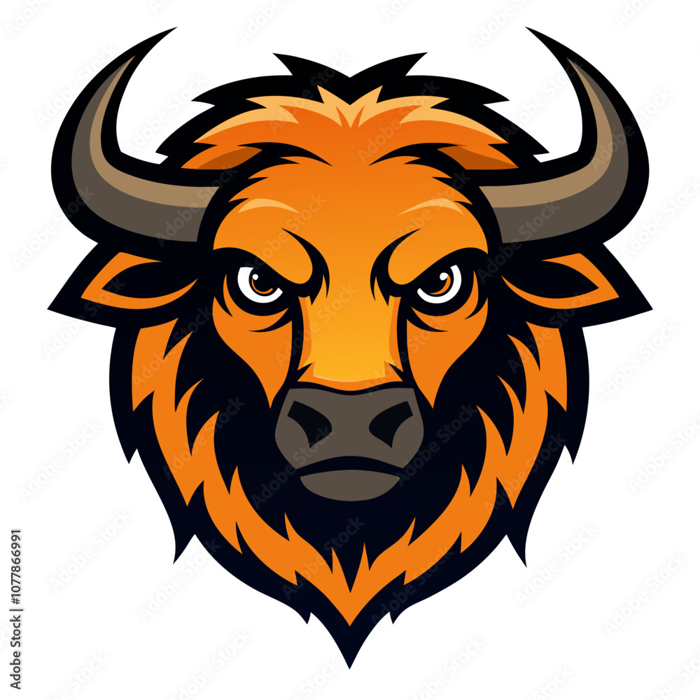 Bison head vector art illustration Bison head vector art illustration