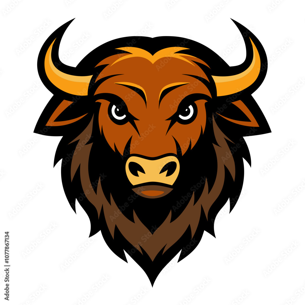 Bison head vector art illustration Bison head vector art illustration