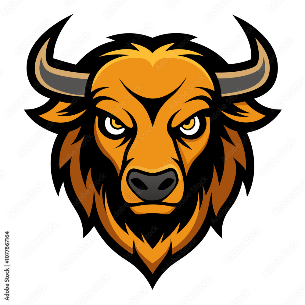 Bison head vector art illustration Bison head vector art illustration