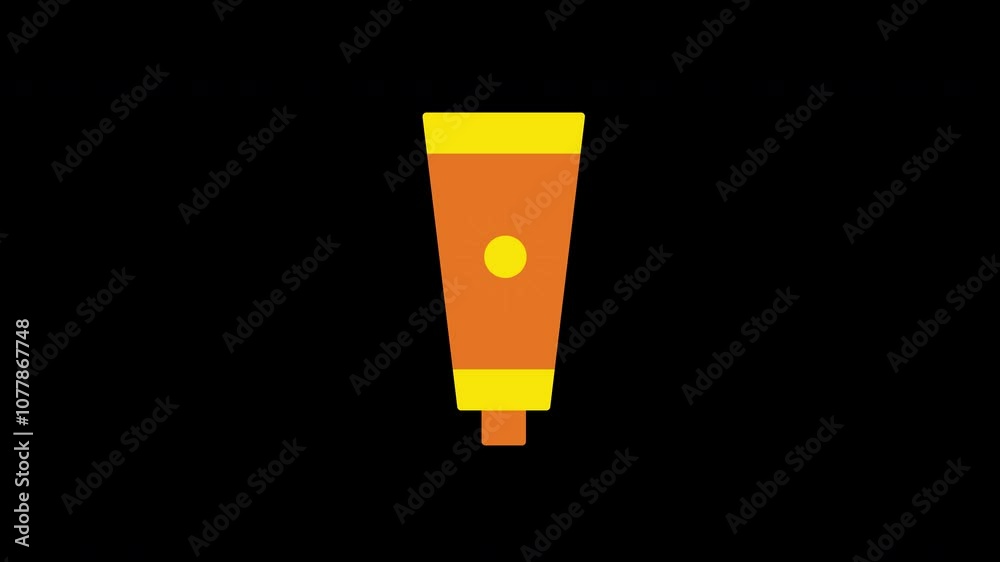 tube of sun cream icon concept loop animation video with alpha channel tube of sun cream icon concept loop animation video with alpha channel