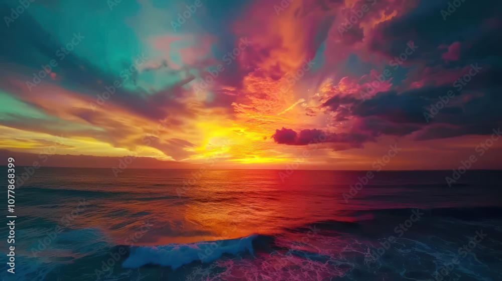 A dynamic time-lapse of the sunset, with the sky transitioning from day to night, as vibrant colors fill the horizon.