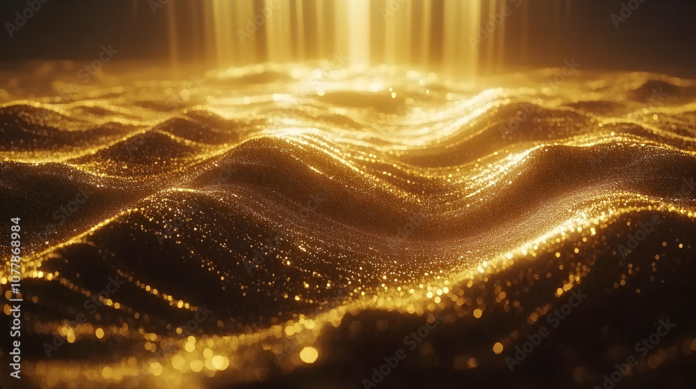 Abstract Gold Glitter Background 3D Render Abstract Gold Glitter Background 3D Render