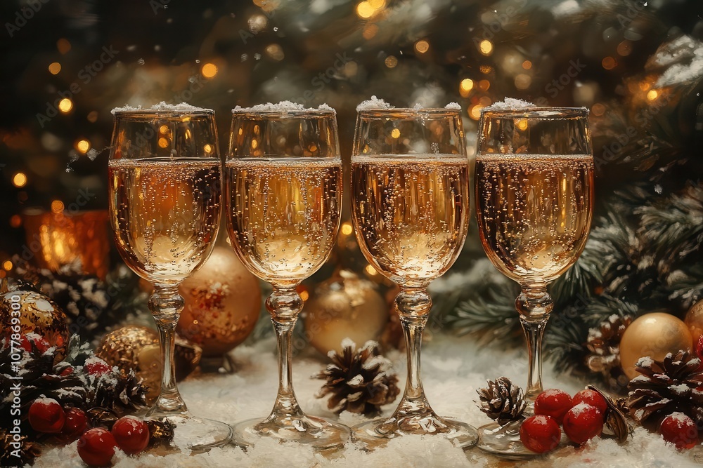 festive new years celebration scene capturing a moment of joy as people clink glasses filled with sparkling champagne conveying happiness togetherness and the spirit of party festivities festive new years celebration scene capturing a moment of joy as people clink glasses filled with sparkling champagne conveying happiness togetherness and the spirit of party festivities