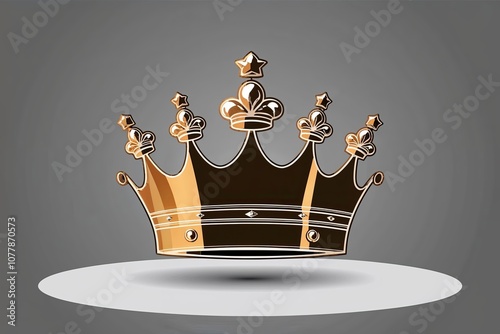 Elegant Platinum Coronet Icon Luxurious 3D Vector Illustration of a Premium Headpiece