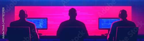 Cybersecurity team responding to a data breach in real-time, cyber intelligence, cybersecurity incident