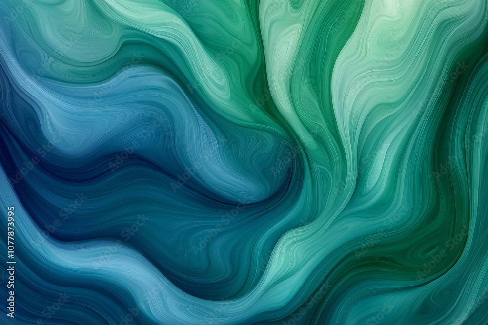 Abstract Swirling Green and Blue Liquid Marble Pattern Abstract Swirling Green and Blue Liquid Marble Pattern
