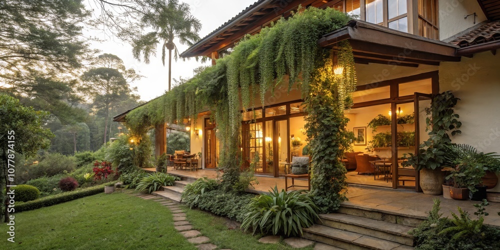 Serene Cozy Garden House with Lush Indoor Plants in Warm Tones, Embracing Nature's Tranquility, Inviting Atmosphere, Perfect for Relaxation, Double Exposure Photography, Calming Spaces Serene Cozy Garden House with Lush Indoor Plants in Warm Tones, Embracing Nature's Tranquility, Inviting Atmosphere, Perfect for Relaxation, Double Exposure Photography, Calming Spaces