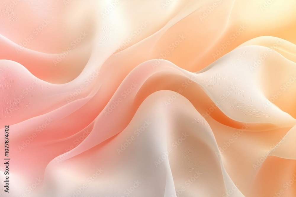 Abstract Draped Peach and White Fabric Abstract Draped Peach and White Fabric