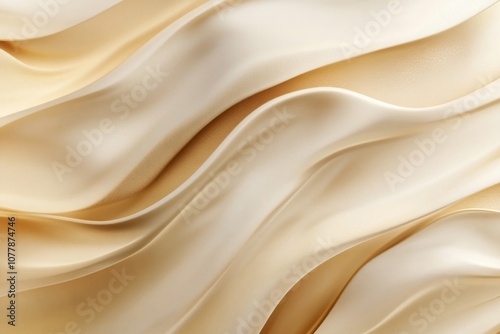 Abstract Wavy Pattern of Smooth, Creamy Fabric