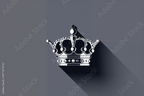 Platinum Coronet Icon Luxury Headpiece Elegant 3D Vector Illustration