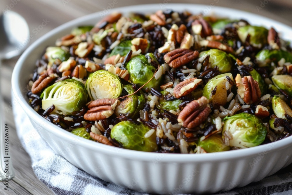 Wild Rice, Brussels Sprouts, and Pecan Dish Wild Rice, Brussels Sprouts, and Pecan Dish
