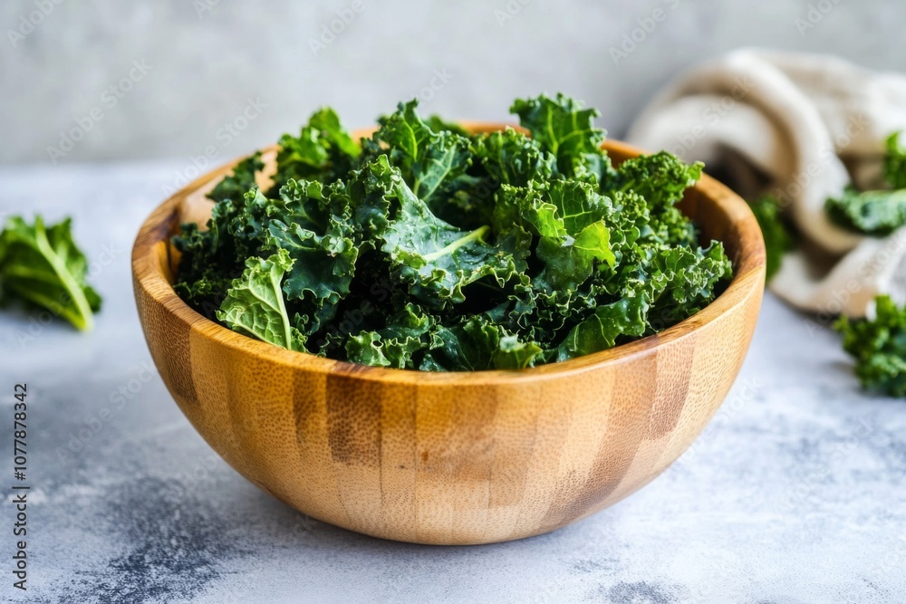 A Bowl of Freshly Chopped Kale Leaves A Bowl of Freshly Chopped Kale Leaves