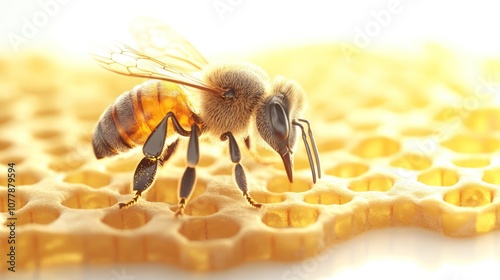 Honeybee on Honeycomb