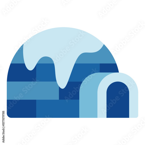 Igloo winter vector icon illustration 