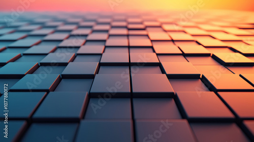 Abstract 3D representation of colorful tiles creating a mesmerizing pattern with a soft gradient background.