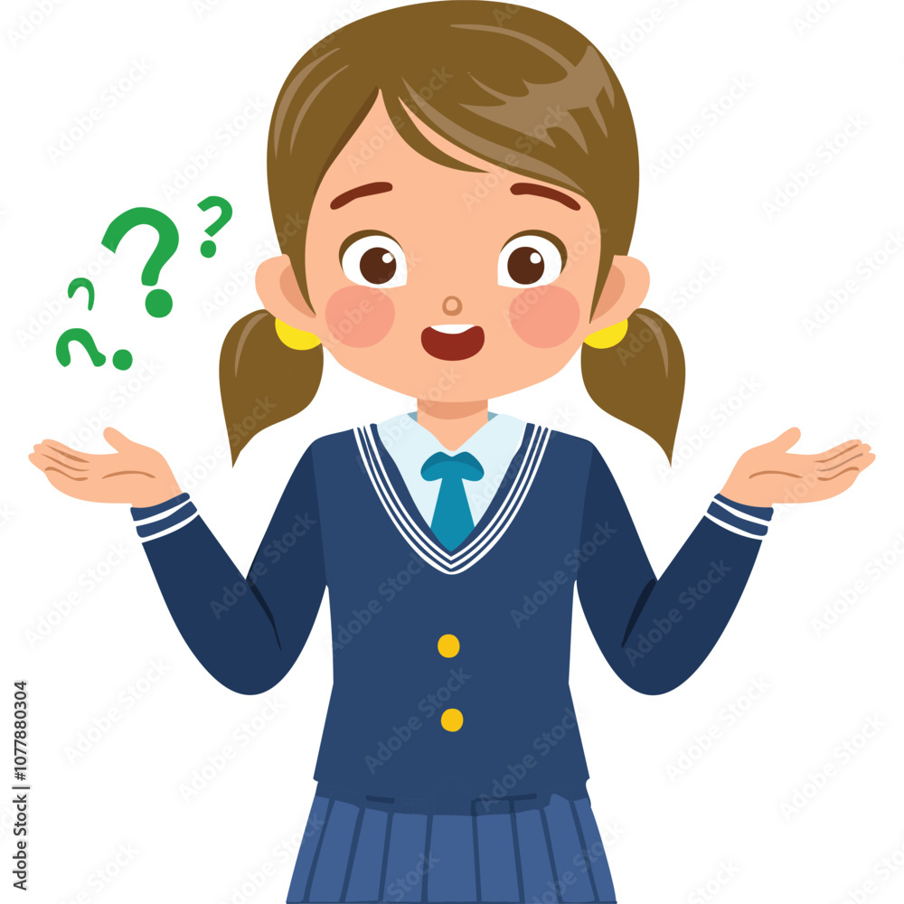 Portrait of a confused girl wearing a school uniform Portrait of a confused girl wearing a school uniform