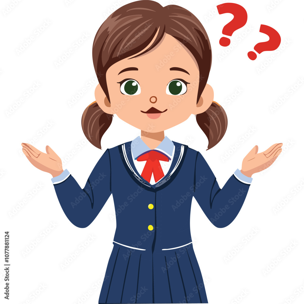 Portrait of a confused girl wearing a school uniform Portrait of a confused girl wearing a school uniform