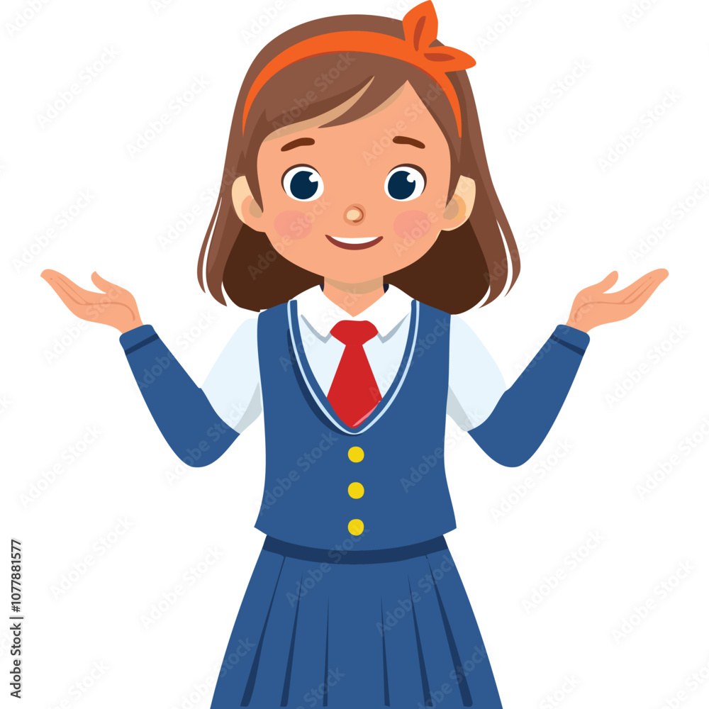 Portrait of a confused girl wearing a school uniform Portrait of a confused girl wearing a school uniform