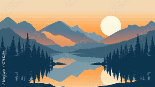 Mountain Lake Sunset