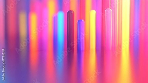 Abstract Background with Colorful Glass Cylinders