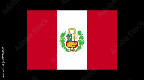 Peru Country Flag Shapes and Elements Construction Animation