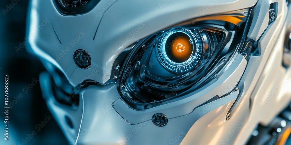 Close-up of cutting edge assistive tech, like a smart prosthetic limb or eye-tracking device