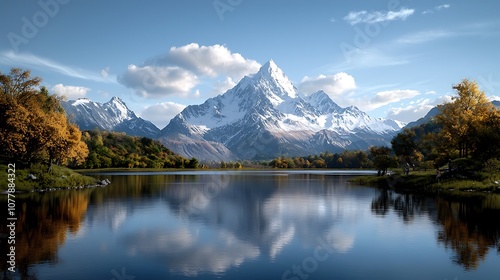 A breathtaking view of a pristine national park where travelers are enjoying nature responsibly, following Leave No Trace principles. The scene features activities like bird watching, sustainable  photo