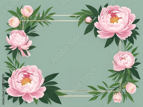 frame with roses
