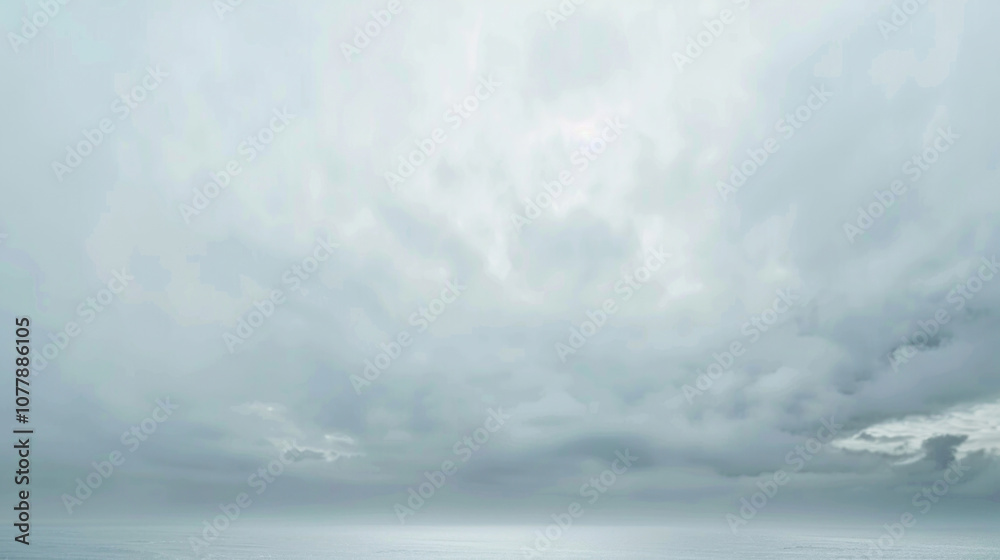 A quiet, overcast day with soft gray clouds covering the sky, the scene calm and peaceful despite the gloomy weather