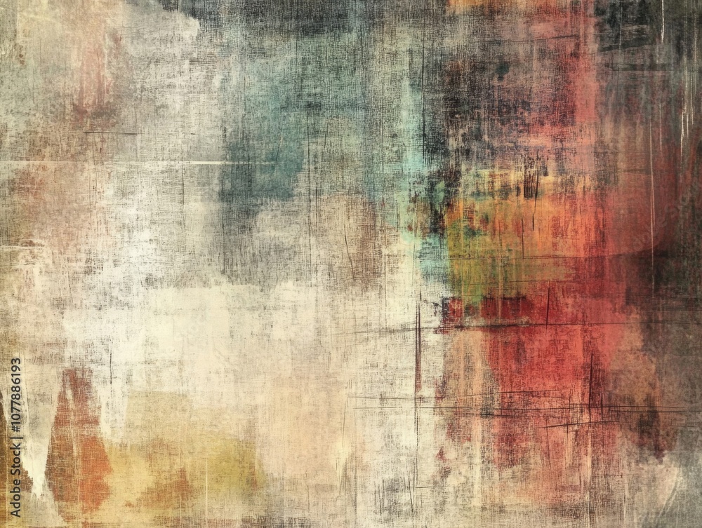 Abstract Textured Canvas with Watercolor Splashes and Brushstrokes Abstract Textured Canvas with Watercolor Splashes and Brushstrokes
