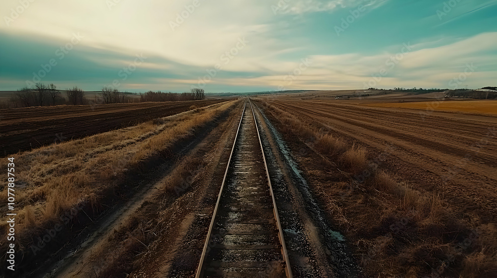 Rural Railroad Tracks Landscape Photo Rural Railroad Tracks Landscape Photo