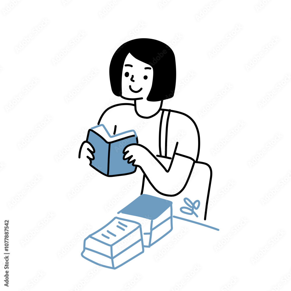 People reading book illustration People reading book illustration