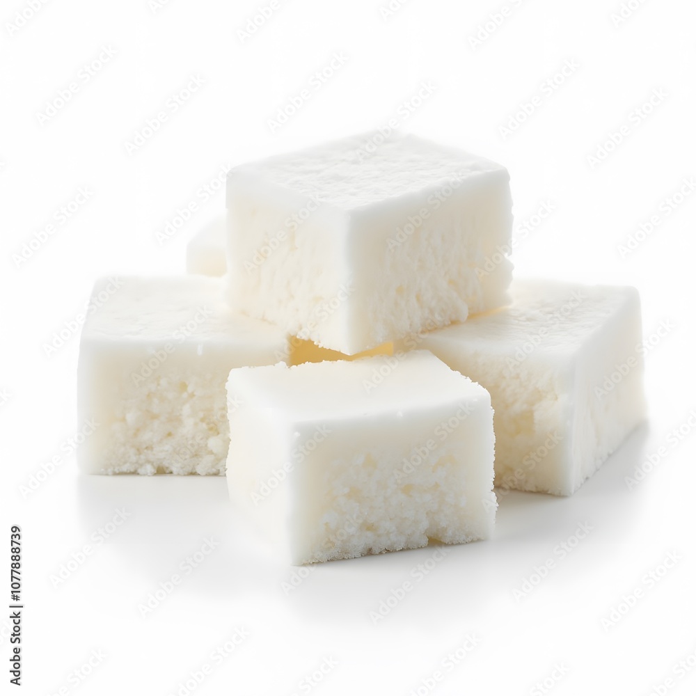 Set of sugar cubes, isolated on white background Set of sugar cubes, isolated on white background