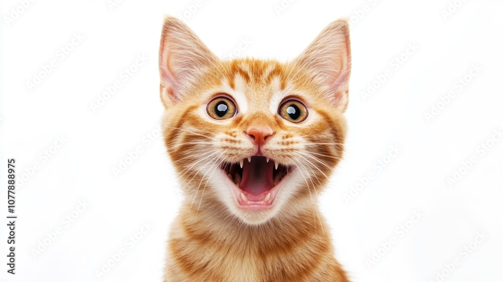 Obraz premium Playful Orange Kitten with Big Eyes
