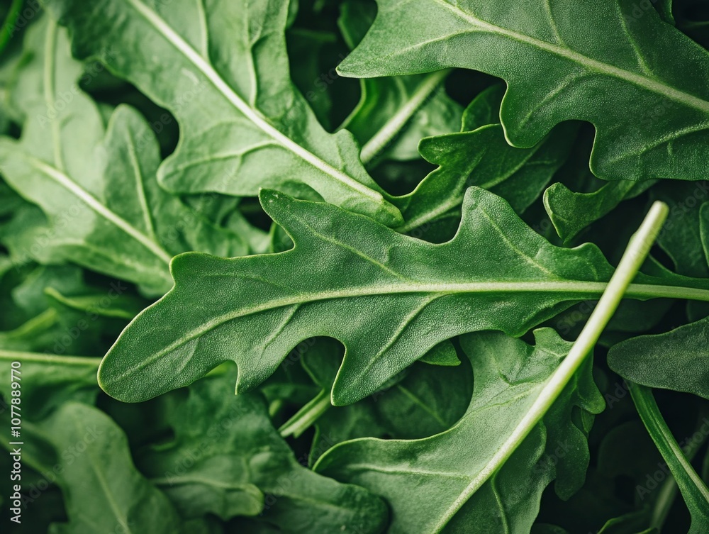 Close-up of Fresh Green Arugula Leaves Close-up of Fresh Green Arugula Leaves